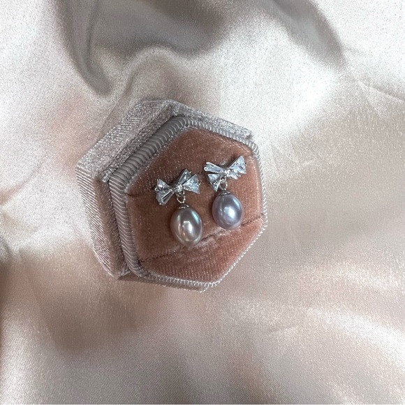 Genuine Fresh Water Pearl Earrings 925 Sterling Silver Teardrop Pearl - Picture 7 of 10